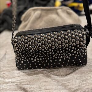 Zara Black Studded Shoulder Bag
